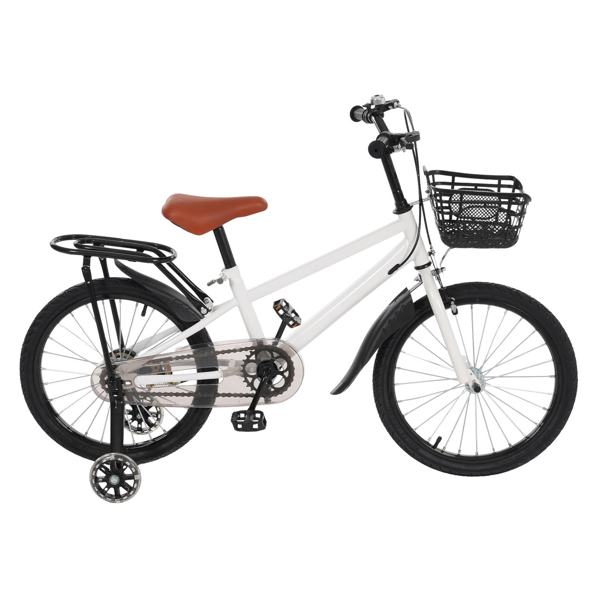 18 Inch Kids Bicycle with Training Wheels & Basket for Children 6-8 Years