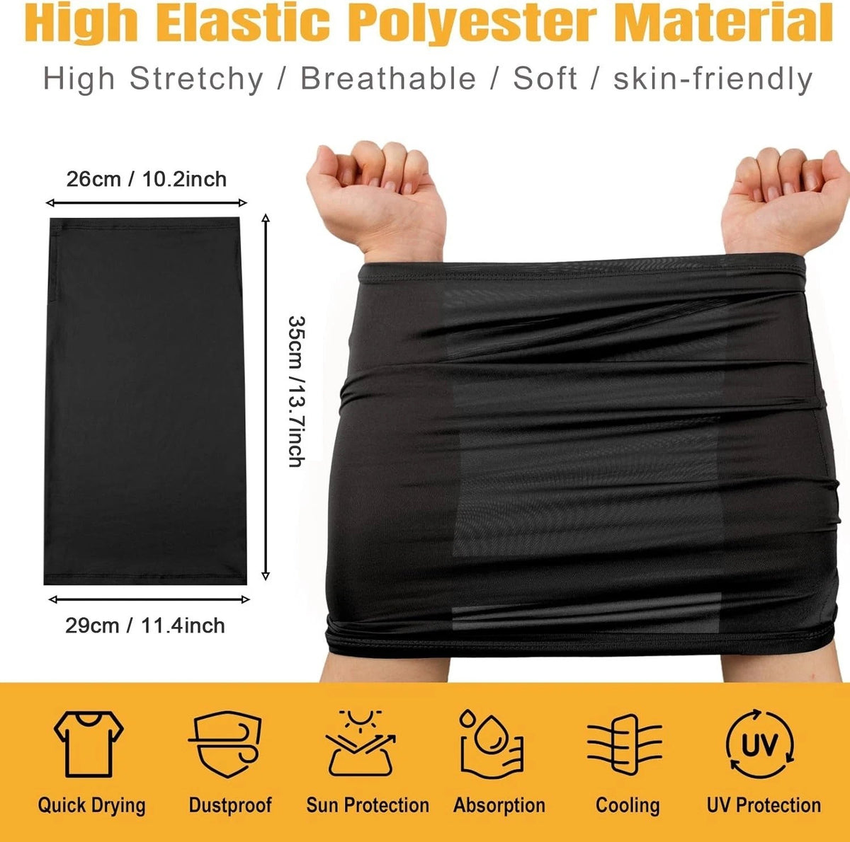 UV Protection Cooling Neck Gaiter Face Mask Scarf with Ear Loop