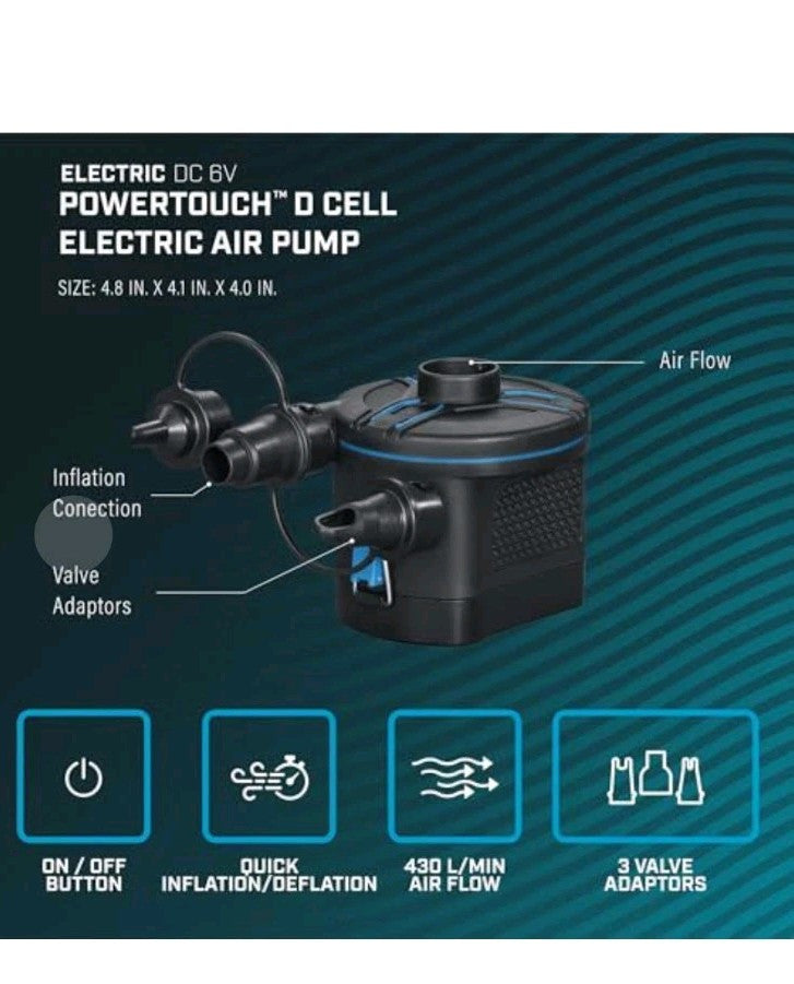 Electric Air Pump for Inflatable Products Batteries Not Included