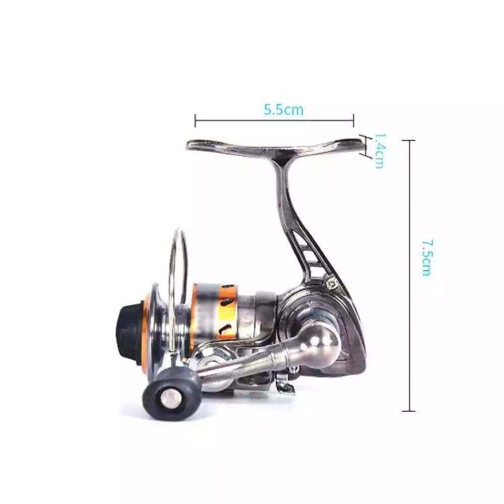 Mini Spinning Reel for Carp and Raft Fishing - Portable Aluminum Gear