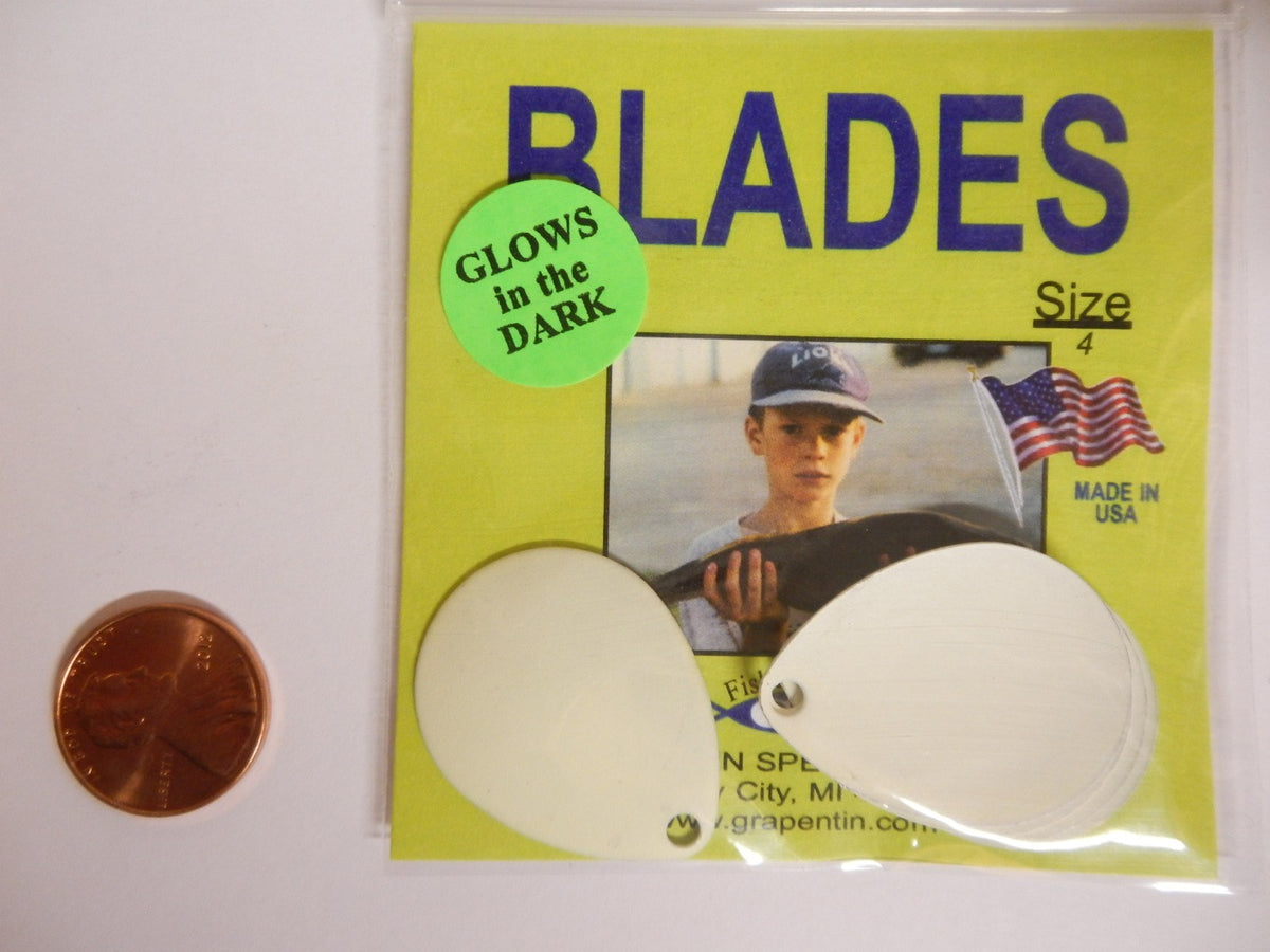 Fishing Blades Set - Size 4 Colorado Spinnerbaits & Harnesses, Glow in Dark, 10 Pack