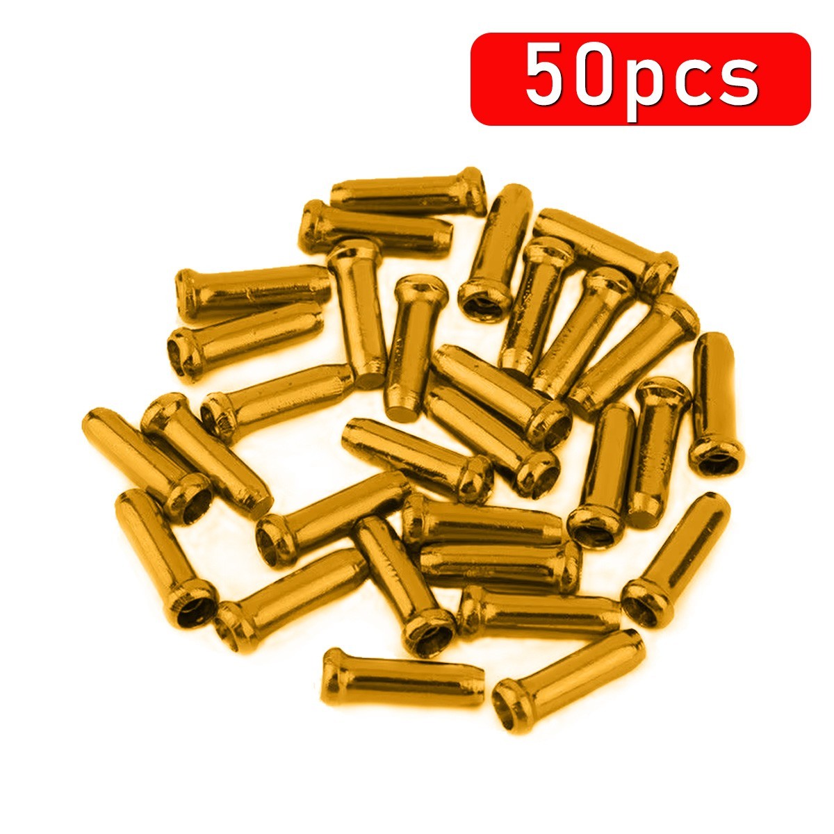 50pcs Aluminum Bicycle Cable End Caps for Brake & Shift Cables - Multi-Color