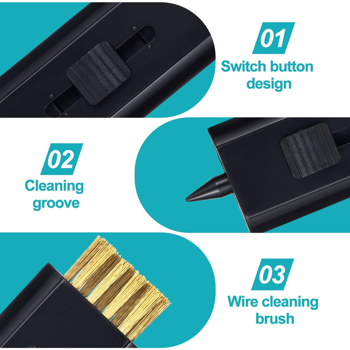 Golf Club Cleaner Brush Set - 4 Pack Portable Groove & Putter Cleaning Tools