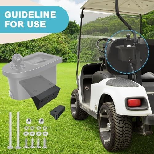 Universal Golf Ball and Club Washer Mounting Bracket for Golf Cart