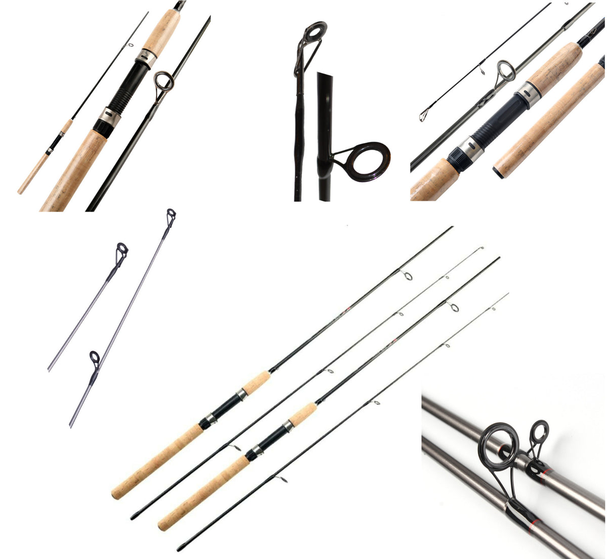 Portable Spinning Fishing Pole Carbon Fiber Rod - Medium Heavy, Lightweight & Fast Action