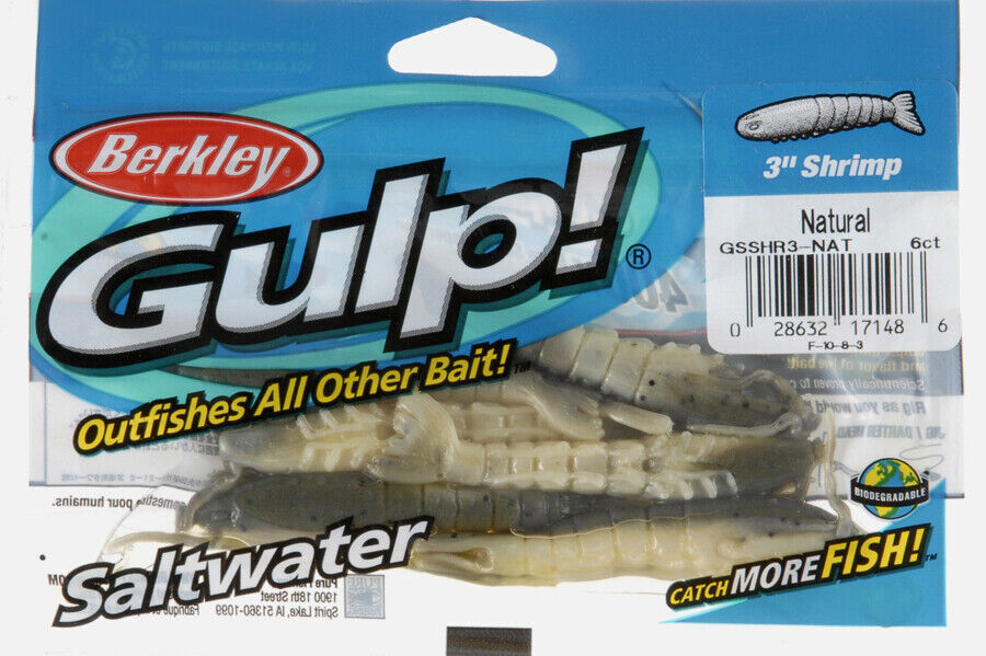 Saltwater Fishing Lure Shrimp 3-4 Inch - Berkley Gulp! Bait for Pier & Reef Fishing
