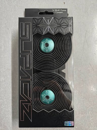 Supacaz Super Sticky Kush Bike Handlebar Tape - Galaxy Celeste with Anodized Plugs
