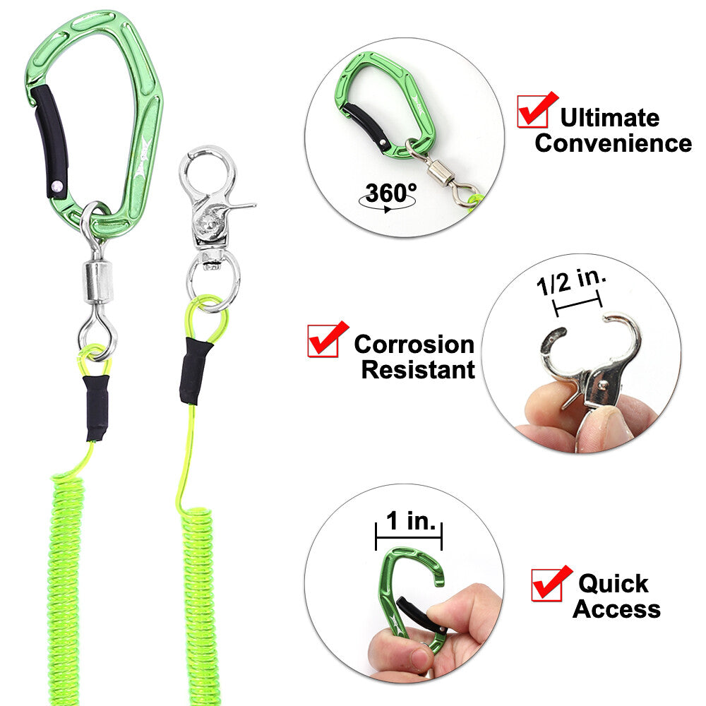 Retractable Fishing Lanyard Coiled Tether for Fishing Gear Safety - 5.9 Inch