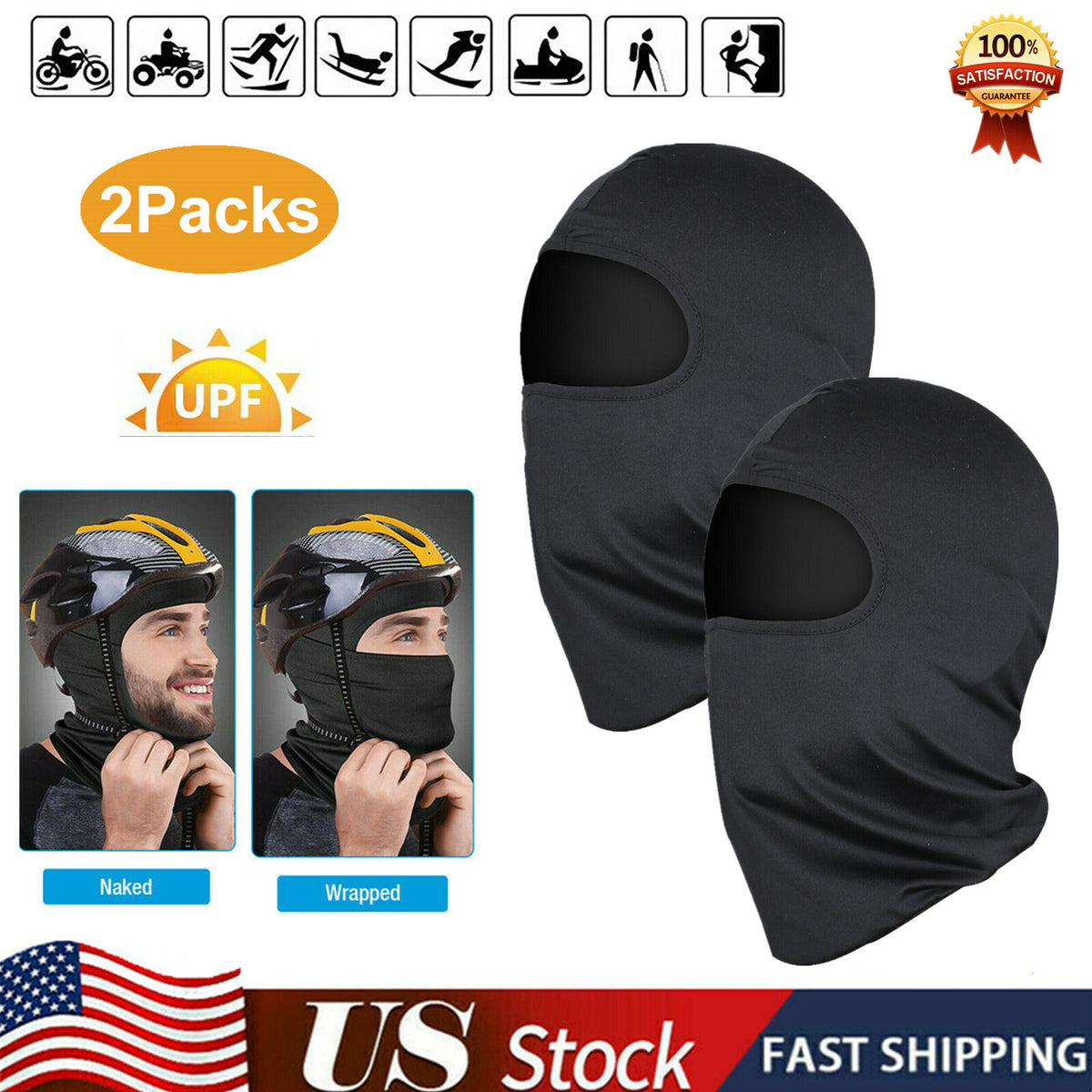 Men's Full Face Mask Balaclava Winter Neck Gaiter for Motorcycle Skiing