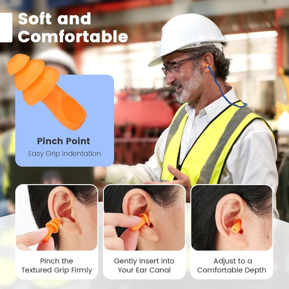 Hearing Protection Ear Plugs 10 Pairs Noise Reduction for Shooting & Range