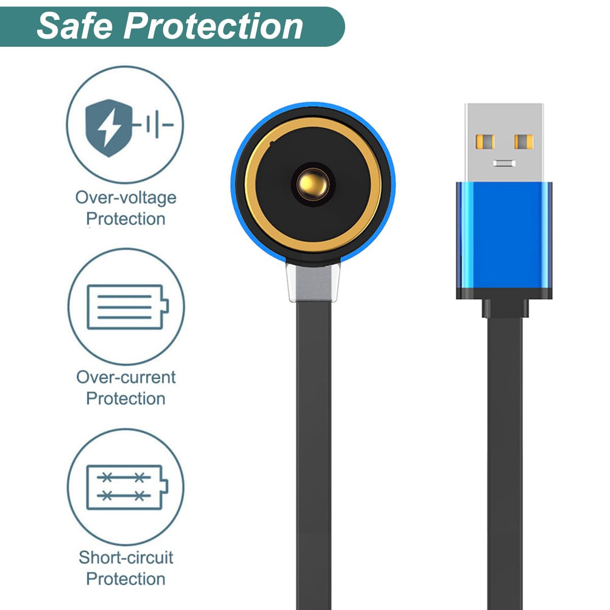 USB Charging Cable for Olight Flashlights - Arkpro, Arkfeld, Baldr Pro, Obulb Pro