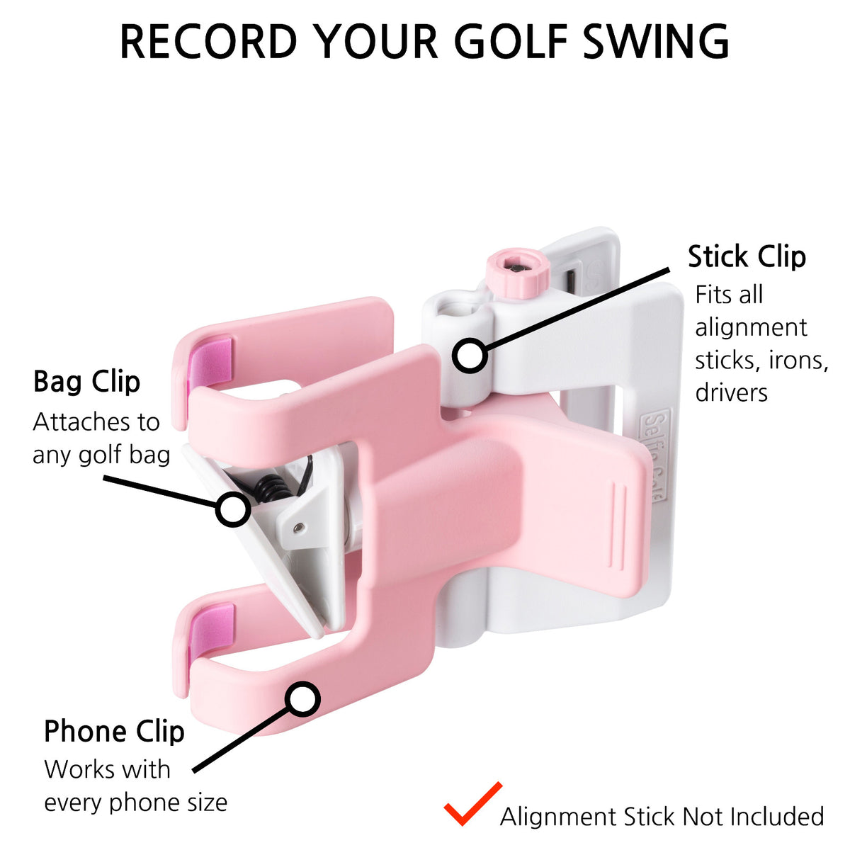 Golf Swing Recording Phone Holder - Golf Analyzer Accessories for All Phones