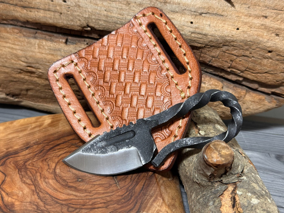 Handmade Damascus Folding Knife with Multiple Color Variants
