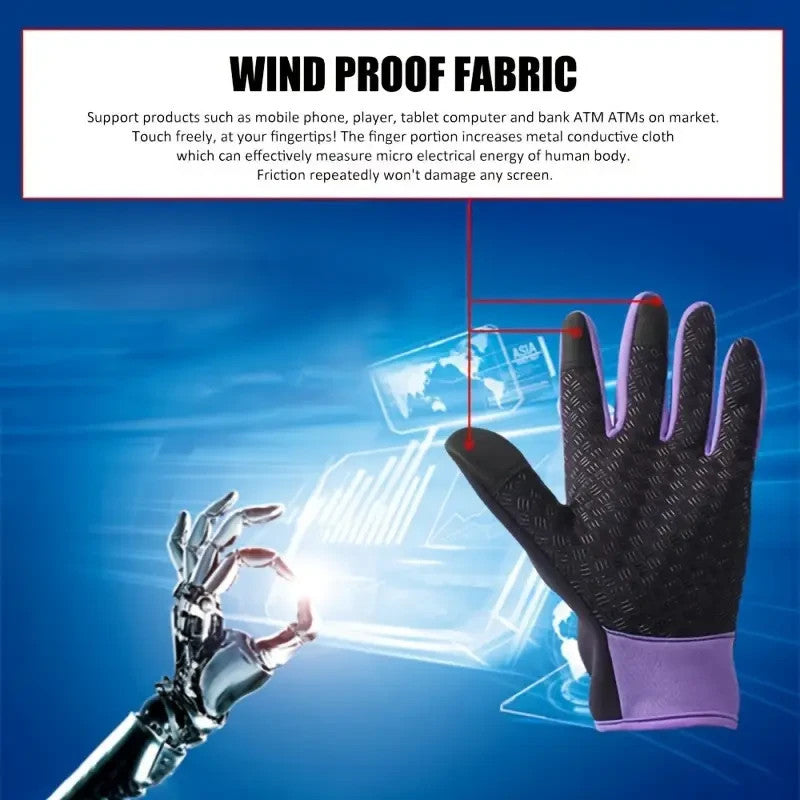 Winter Touchscreen Gloves Men Women Windproof Thermal Cycling Driving