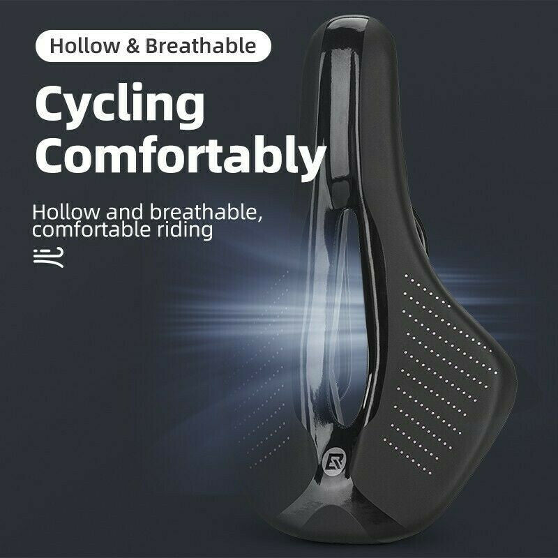 Lightweight Bicycle Saddle with Shock Absorption and Breathable Design - Purple