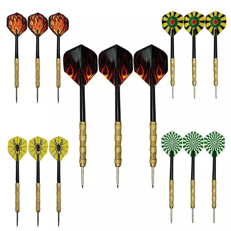 Professional Steel Tip Darts Set 15pcs 14g Slim Barrel with 5 Flight Styles