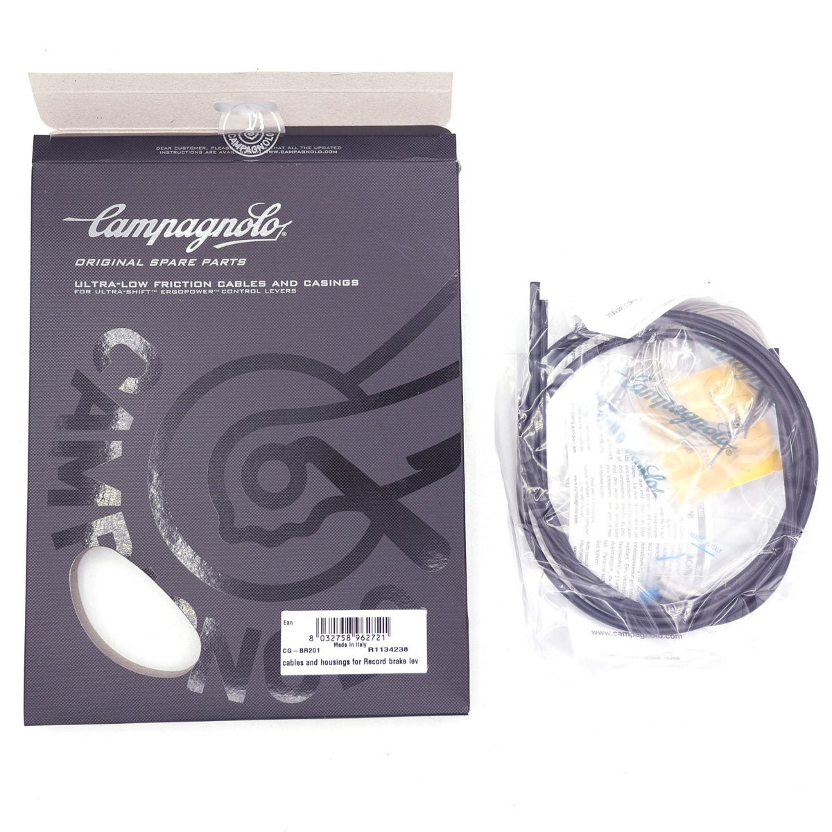 Bicycle Brake Cable and Housing Set Black - Campagnolo Compatible