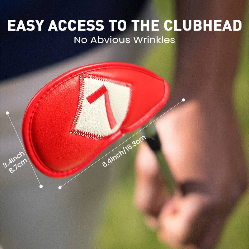 Golf Head Covers Set - 12 Pieces with Embroidered Labels for Irons and Wedges