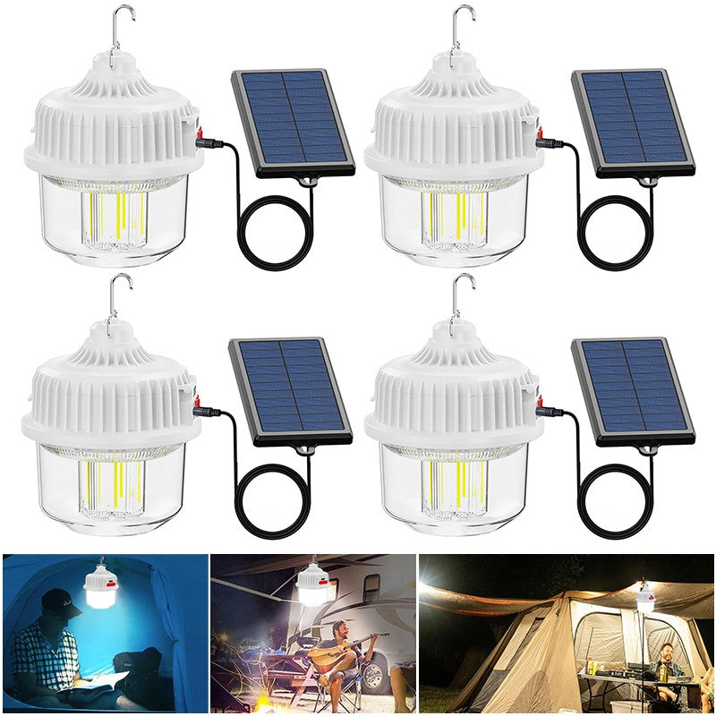 Solar Portable Rechargeable LED Camping Lantern with USB Charger - All Variants