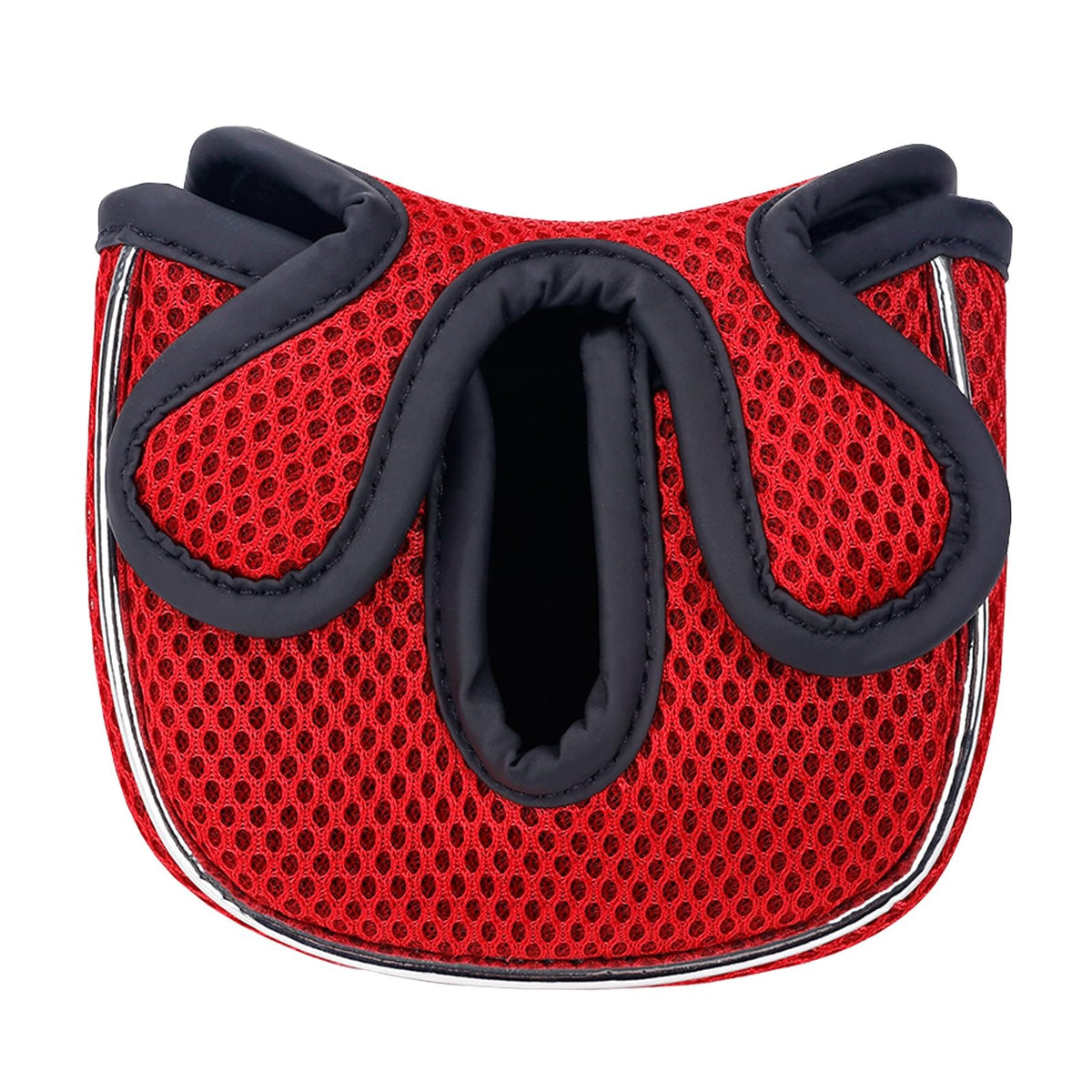 Golf Putter Head Cover Square for Low Center Shaft, Red - Protect & Identify Clubs