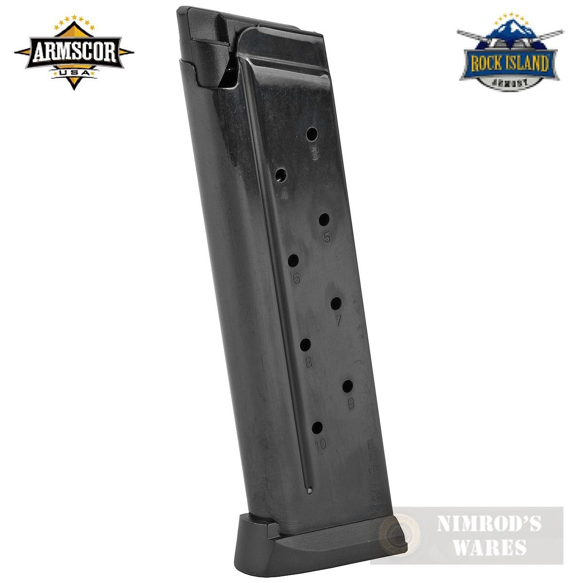 Armscor Rock Island 1911 9mm 10-Round Magazine - Blued Steel
