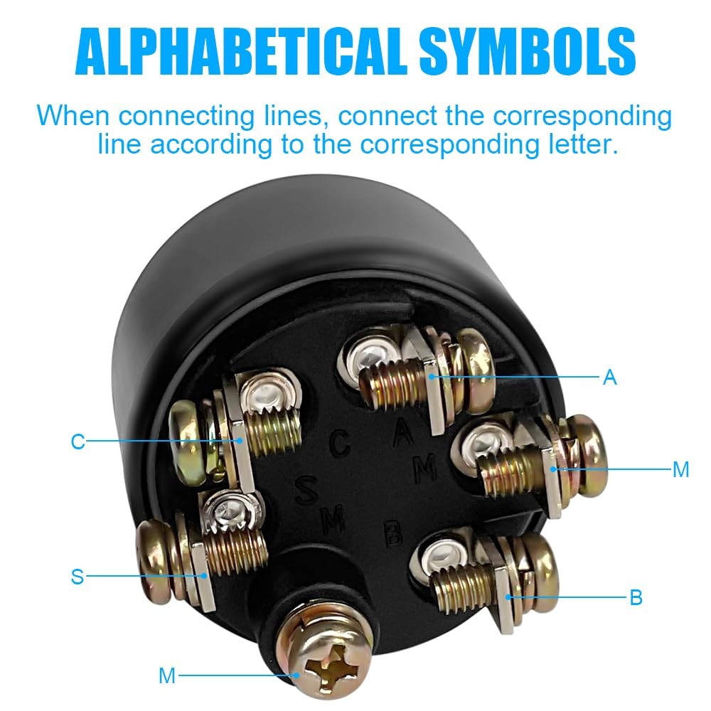 Marine Ignition Starter Switch for Outboard Engines - 6 Terminals, Includes Keys