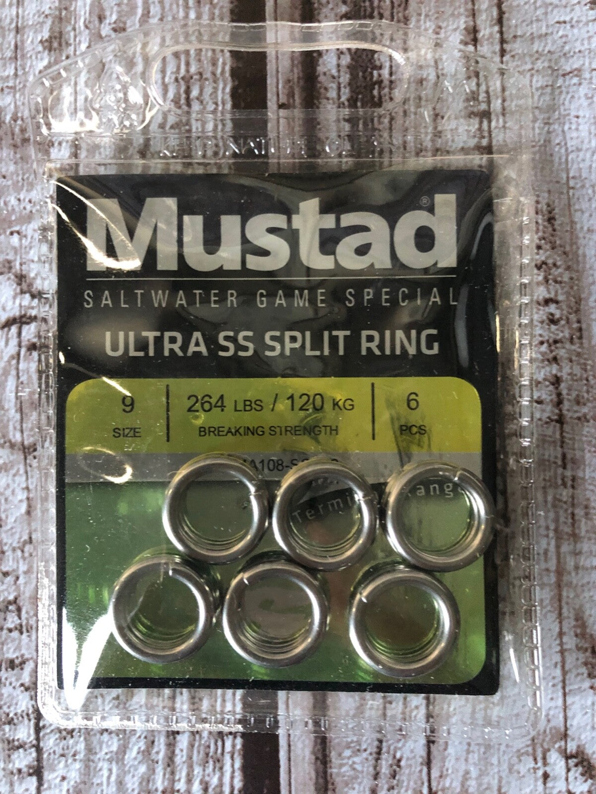 Mustad Ultra SS Split Ring Size 9 - Heavy Duty Fishing Swivels, 6 Pack