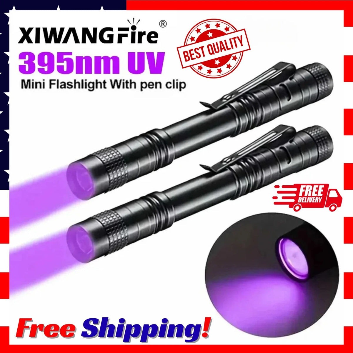 UV Pen Light 395nm Black Light Portable UV Flashlight Mini for Scorpions Pets Detection