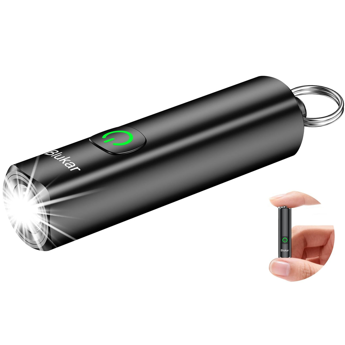 Rechargeable Mini Keychain Flashlight - Portable LED Torch, 360 Lumens