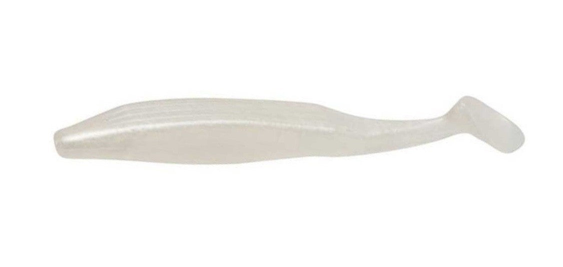 Fishing Soft Plastic Baits Pack - 5 Inch Super Fluke White Pearl, 3 Packs