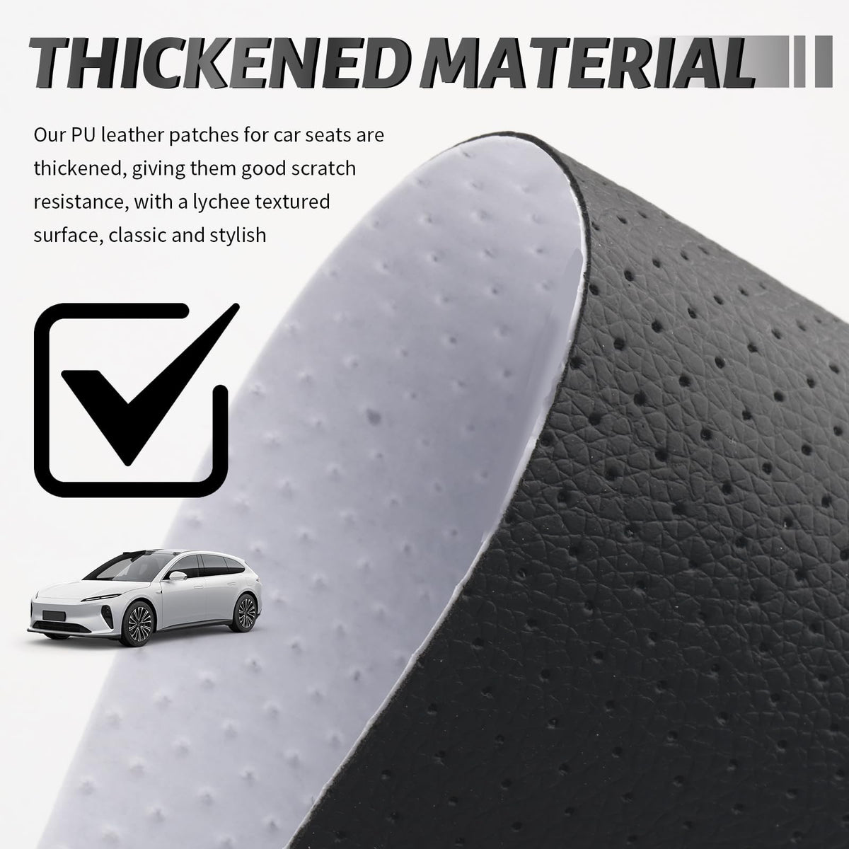 Self-Adhesive Leather Repair Patch Black 8x4 Inch for Vehicle & Furniture