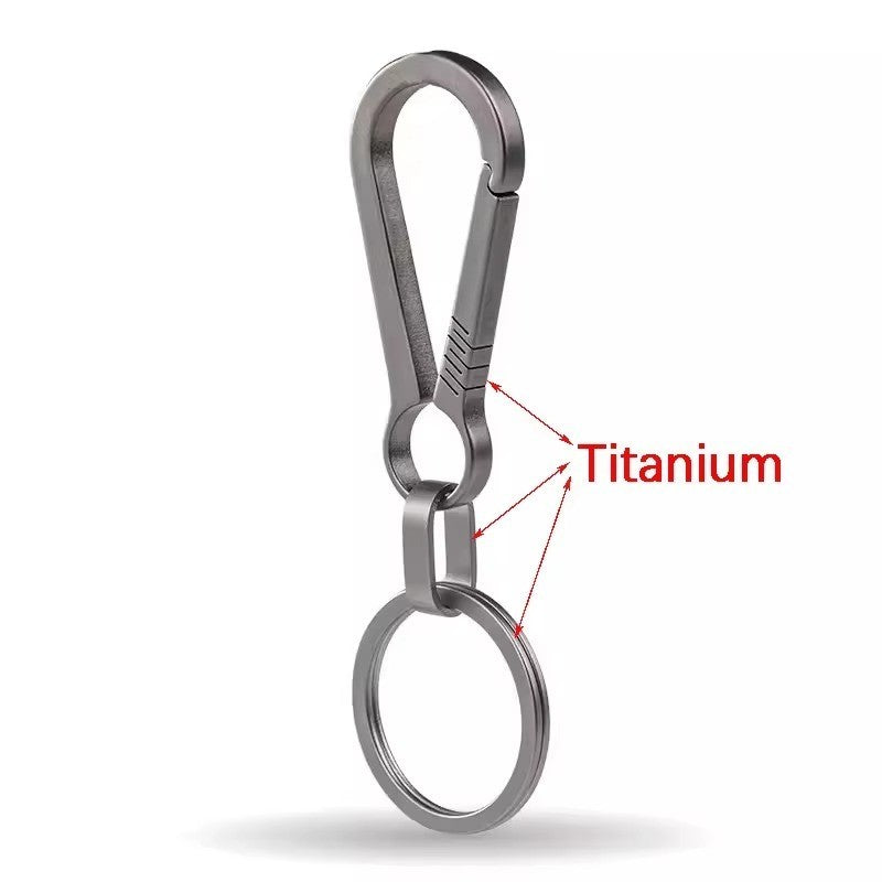 Titanium Carabiner Keychain with Bottle Opener - Camping, Hiking, Travel Accessory