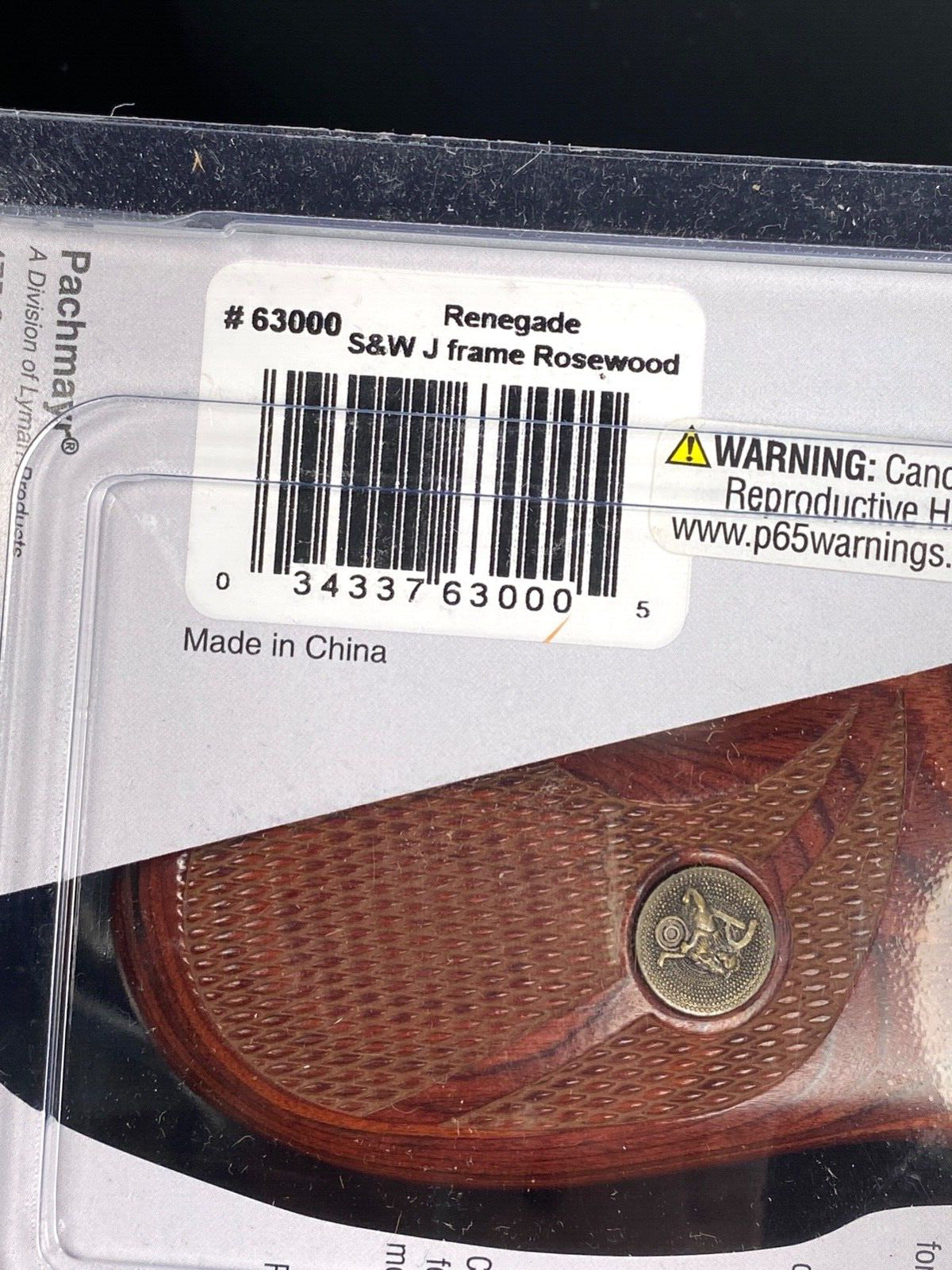 Pachmayr Rosewood Checkered Revolver Grip for S&W J Frame Round Butt