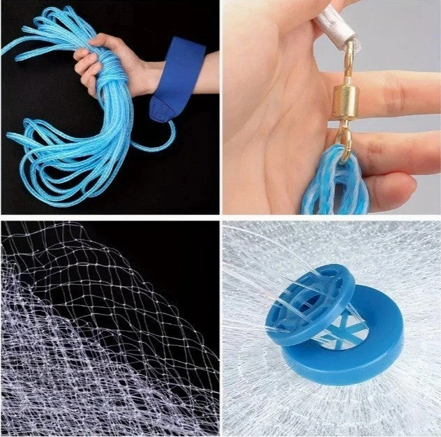 Fishing Cast Net for Bait - Multiple Sizes, Easy Throw Nylon Mesh