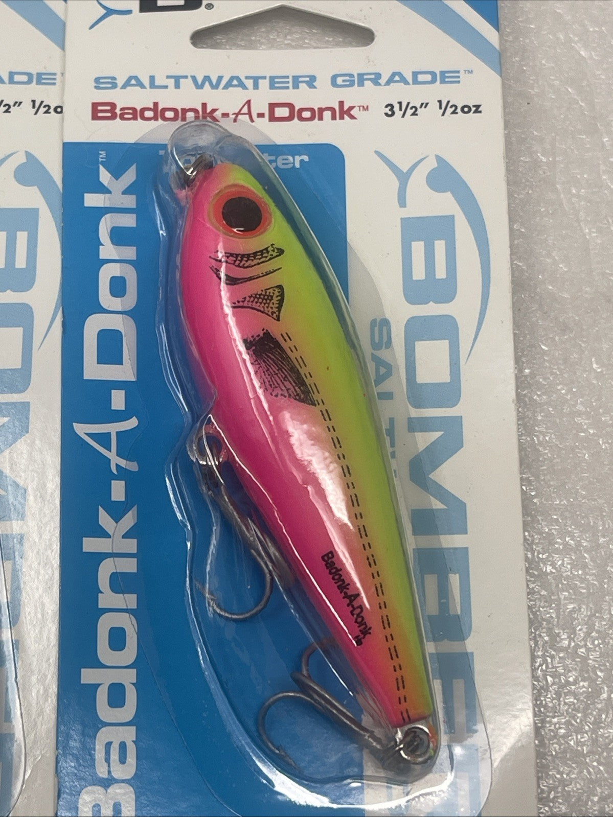 Saltwater Topwater Fishing Lures Lot of 8 - Bomber Badonk-A-Donk Set 3.5 & 4 Inch