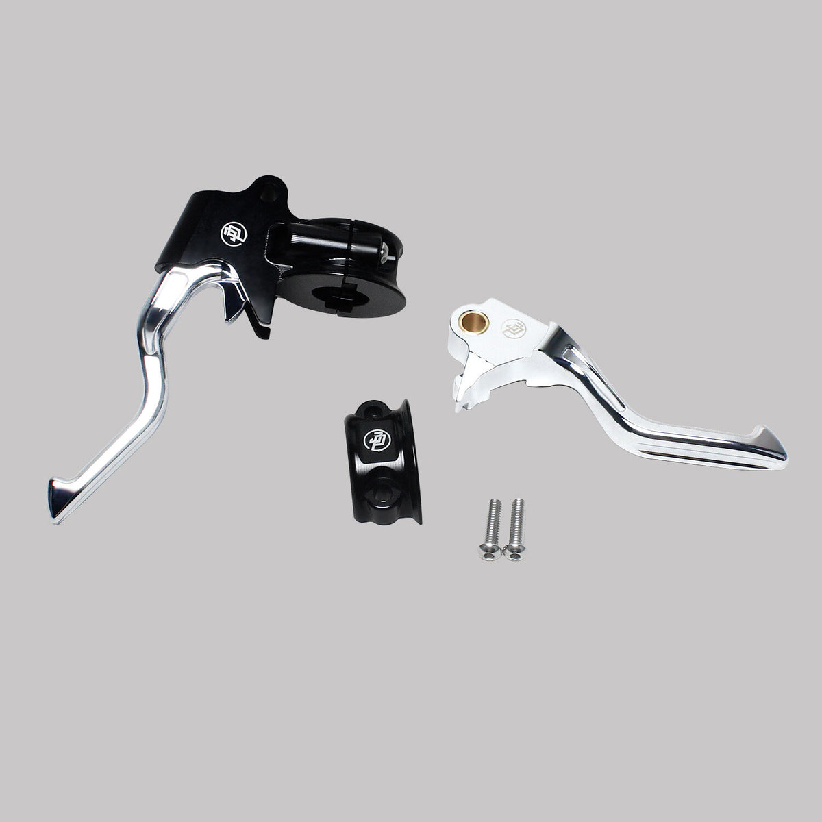 Chrome Clutch Brake Control Levers Kit for Harley Dyna 96-17, Softail, Touring