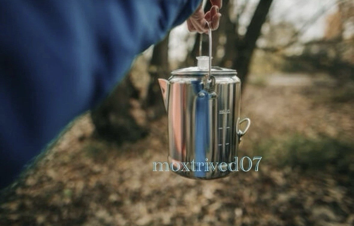 9 Cup Aluminum Camping Percolator Coffee Pot for Campfire Hiking