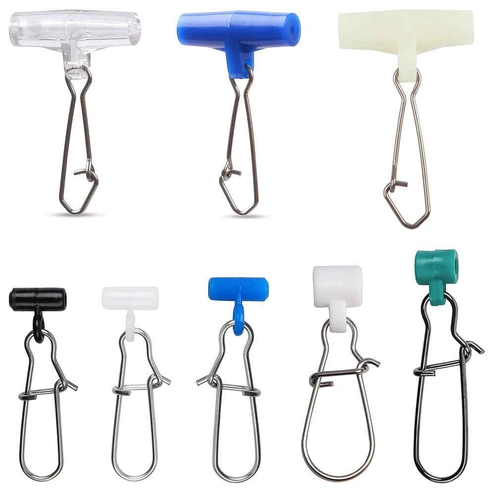 Heavy Duty Fishing Line Sinker Slides with Swivels and Duo Lock - 16 Pack