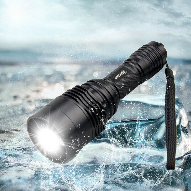 LED Hunting Flashlight with Red Green White Lights Long Range Outdoor Torch