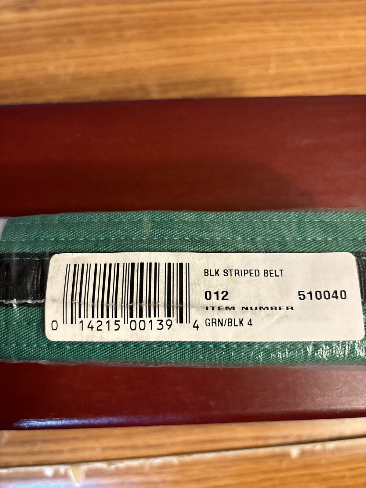 Martial Arts Green Double Wrap Belt Size 4 with Black Stripes