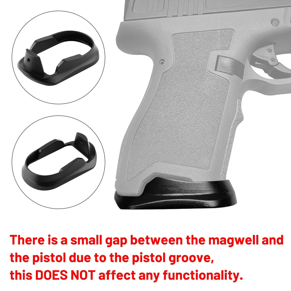 Flared Aluminum Magwell for PSA Dagger Compact Pistol - Black, Durable Fit