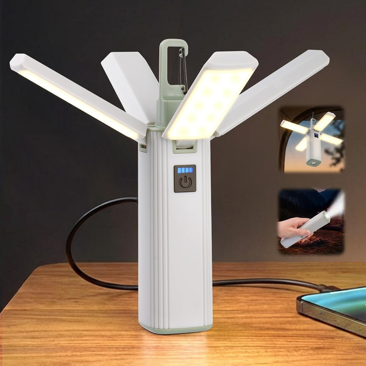Rechargeable Camping Lantern with Dimmable Brightness and Power Bank Function