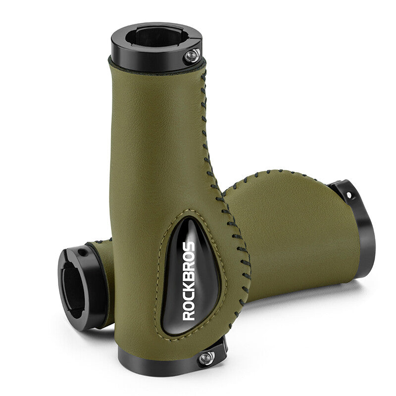 Ergonomic Bicycle Handlebar Grips with Locking Rings Shock Absorption Non-Slip Comfort
