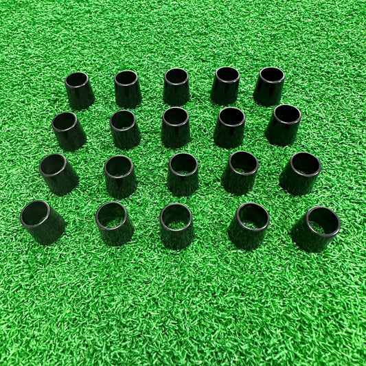 Solid Black Flat Golf Ferrules for Tapered 0.335, 0.355 & 0.370 Inch Shaft - 20 Pack