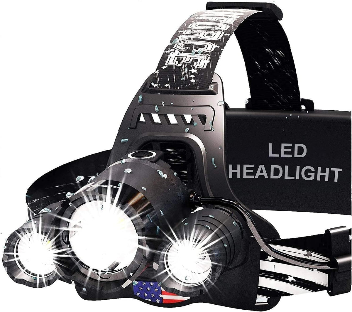 USB Rechargeable LED Headlamp 1080 Lumen Bright Light with Red Mode