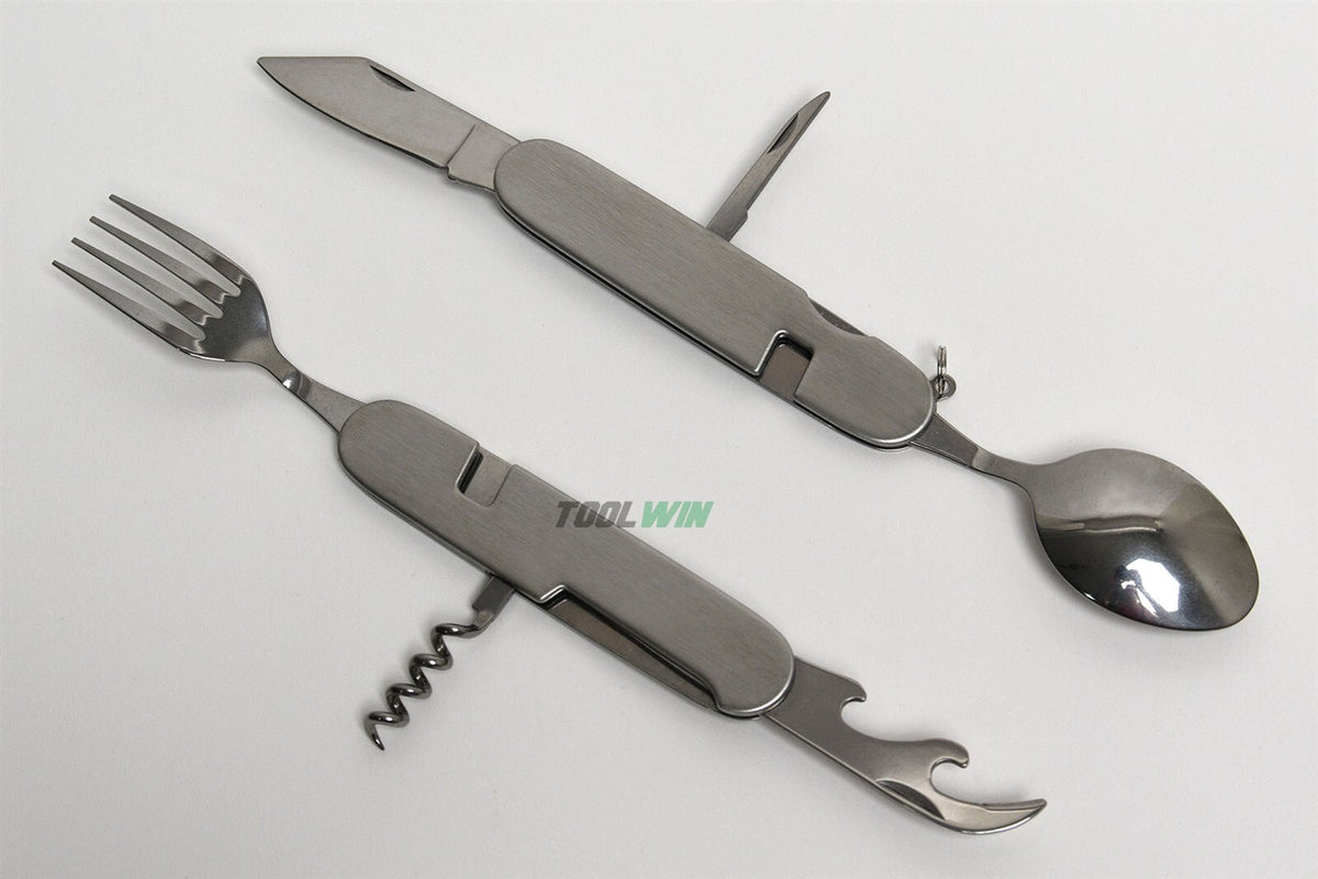 Camping Utensil Set Folding 6-in-1 Cutlery Kit for Outdoor Cooking