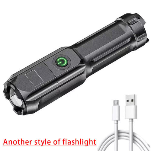 Super Bright Rechargeable LED Tactical Flashlight with 3 Lighting Modes - 100-200m Range