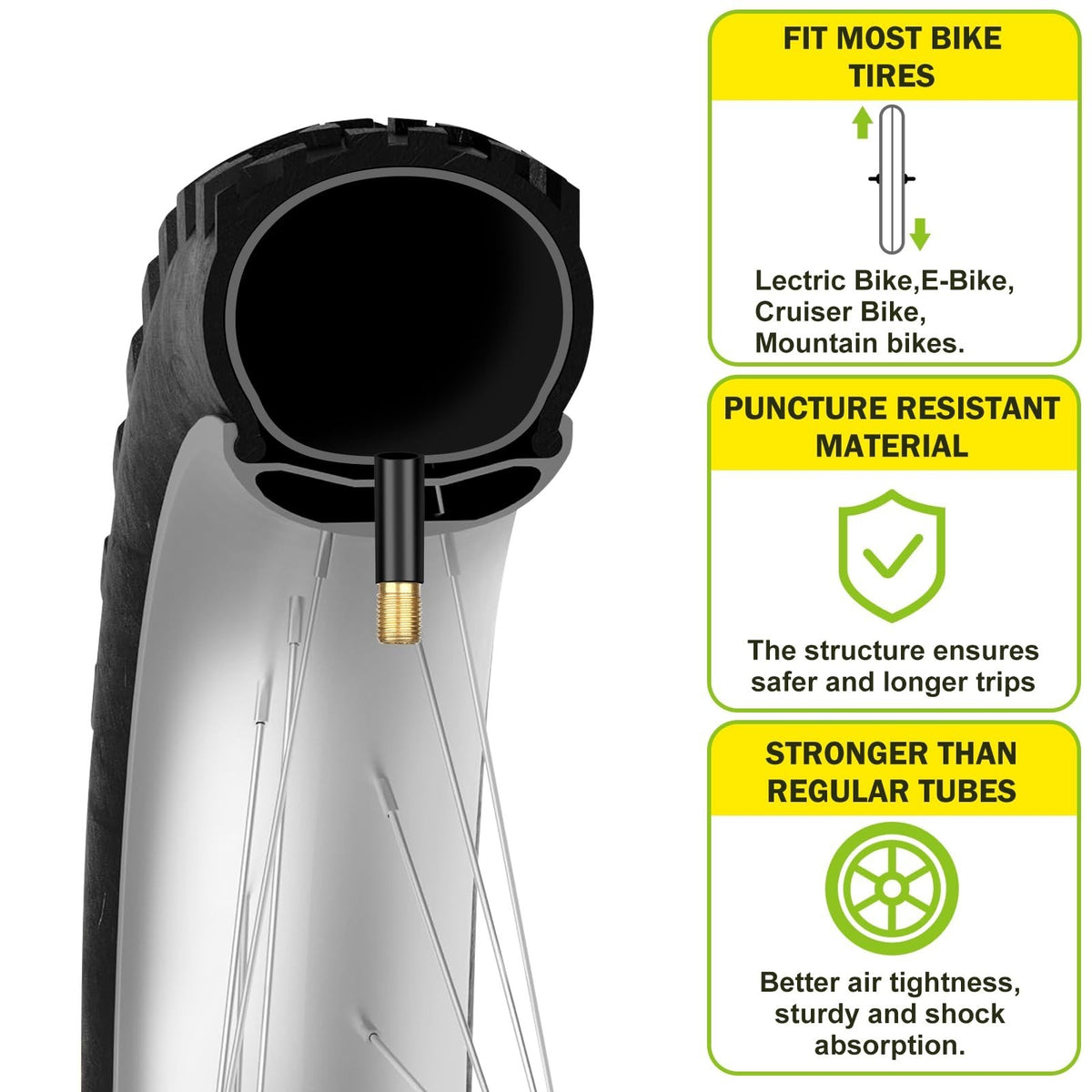 26x4 Fat Bike Inner Tubes - 2 Pack for 26-inch Fat Tire Bicycles with Schrader Valve