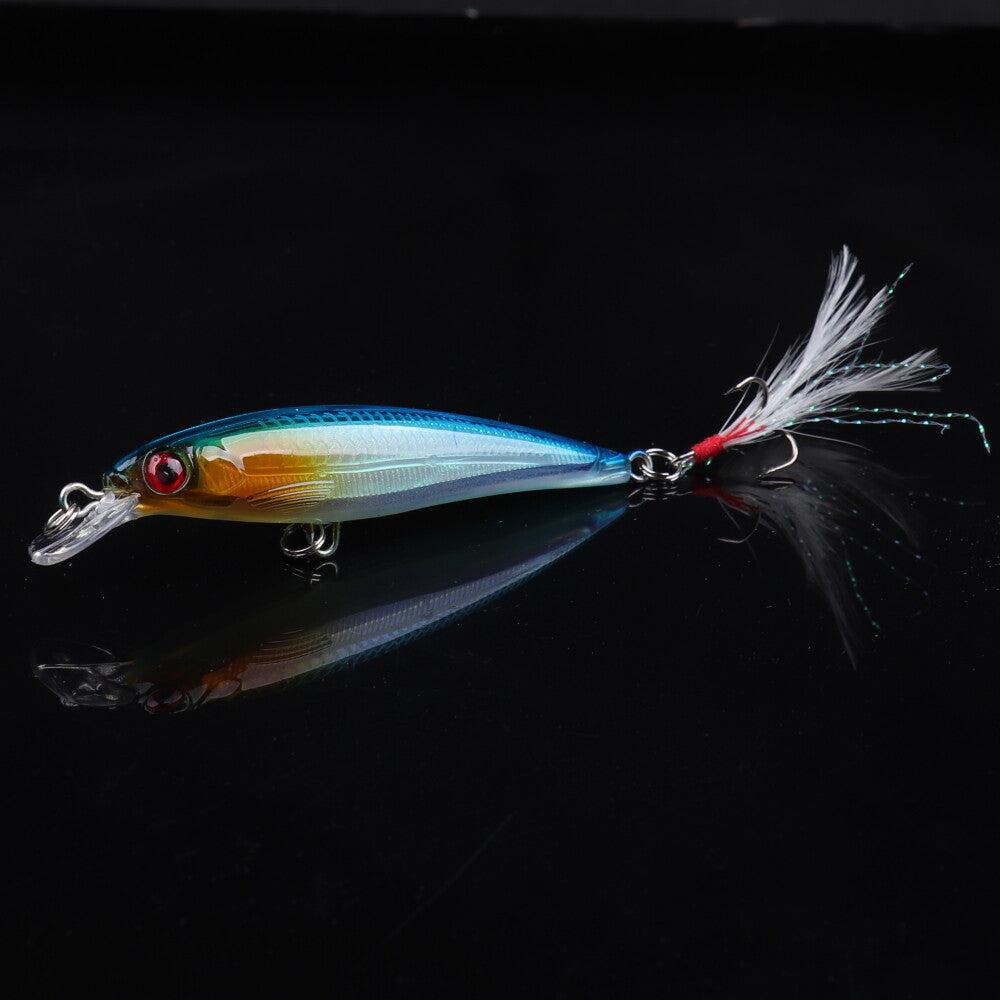 10 Pcs Artificial Fishing Lures Crankbaits Minnow Baits Tackle Set