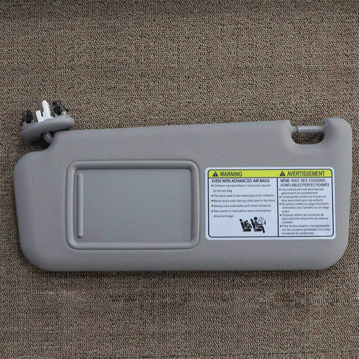 Driver Side Sun Visor with Vanity Light for Toyota RAV4 Gray
